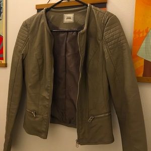 Faux-Leather jacket Light Gray/Taupe French Brand